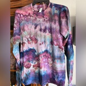 Unisex Ice-Dye Tie-Dye Long Sleeved Shirt Size S